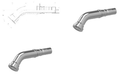 Końcówka kątowa flanszy SFS DN31 45' 1.1/4 4SH/R15