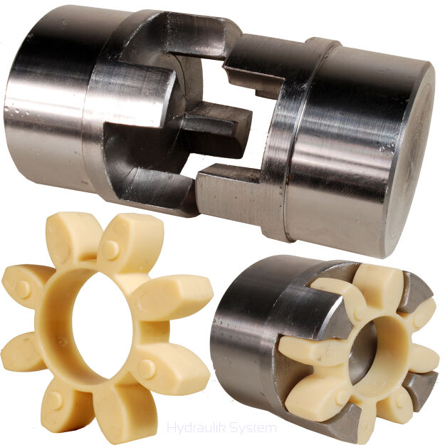 Sprzęgło kłowe rozłączne H42 - średnica 95 mm   ( 2piasty  + łącznik 92 Shora )