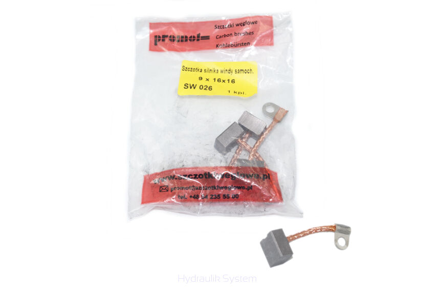 Szczotka węglowa do silnika, windy 9x16x16 MG 458 1kpl