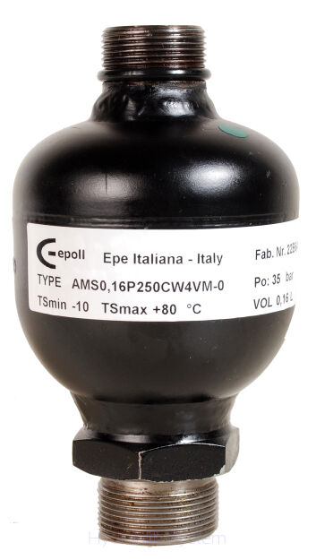 HYDROAKUMULATOR AKUMULATOR HYDRAULICZNY MEMBRANOWY 0,16L WŁOSKI AMS0,16P250CW4VM-0