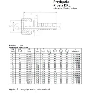 Końcówka prosta DKL DN 06 8L M14x1,5