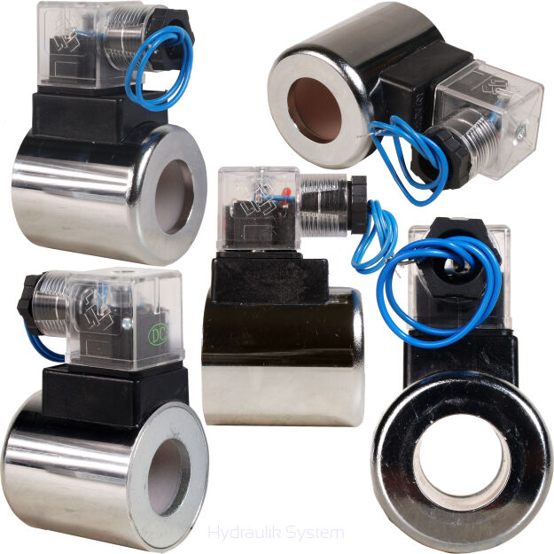 Cewka elektromagnetyczna z wtyczką 12V DC Fi=23mm L=50mm DIN CETOP REXROTH